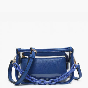 Jen & Co Jessica Clear Crossbody w/ Chain