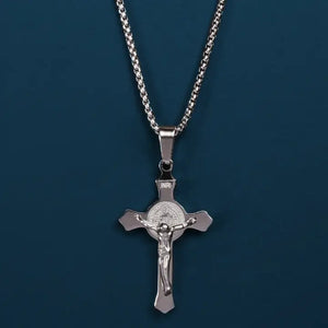 Stainless Steel Crucifix Men's Necklace
