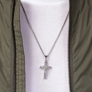 Stainless Steel Crucifix Men's Necklace