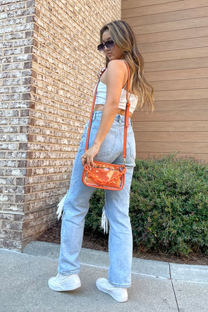 Jen & Co Jessica Clear Crossbody w/ Chain