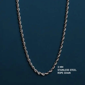 Waterproof Men's Rope Chain - 3mm