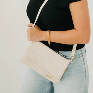 Pretty Simple Wrenlee Woven Flap Crossbody