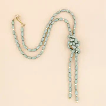 Long Resin Bead Knotted Necklace