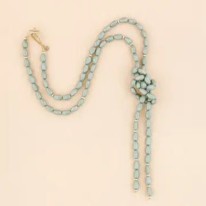 Long Resin Bead Knotted Necklace