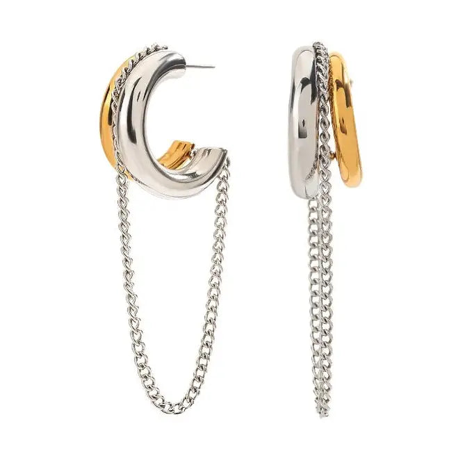 Sahira Blaine Two Tone Chain Hoop