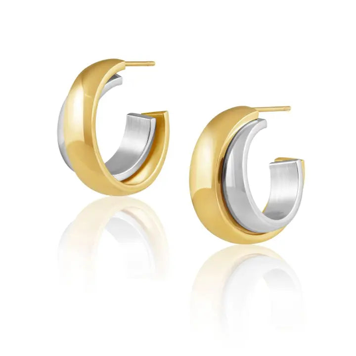 Sahira Mini Whitney Two Tone Hoop