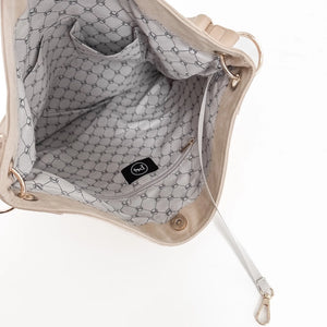 Pretty Simple Chocolate Rosalie Rivet Suede Hobo Bag