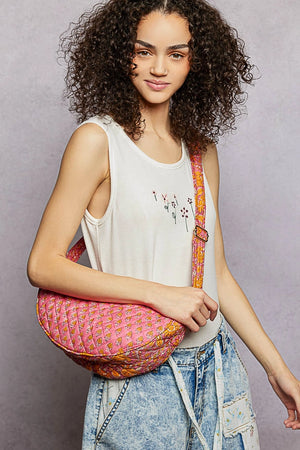 Pol Pink + Yellow Essential Quilted Floral Bag