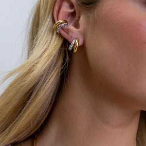 Sahira Kendall Two Tone Pave Hoop