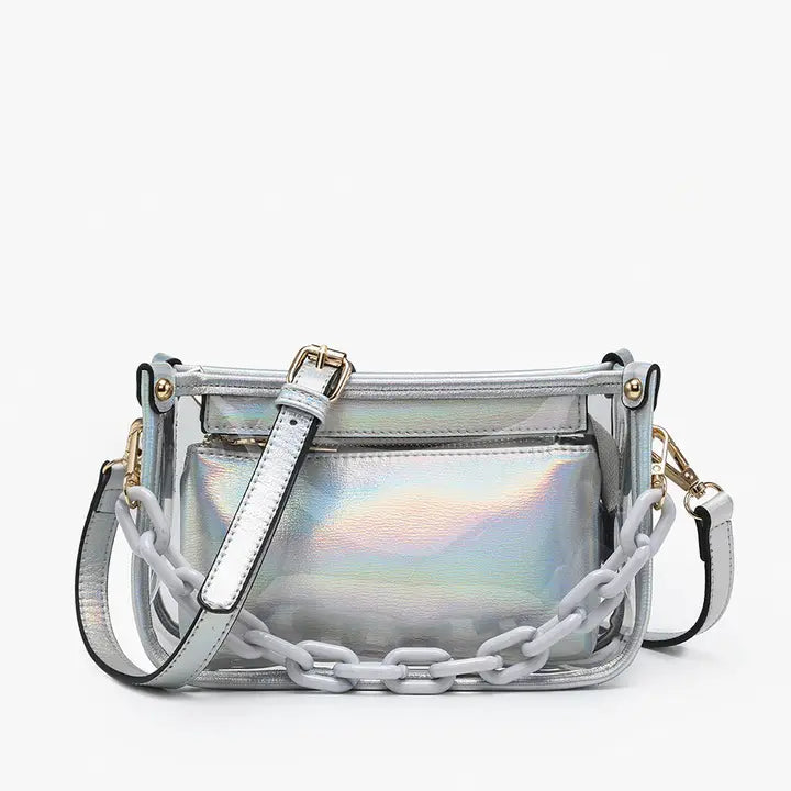 Jen & Co Jessica Clear Crossbody w/ Chain