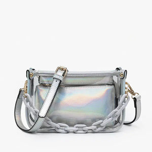 Jen & Co Jessica Clear Crossbody w/ Chain