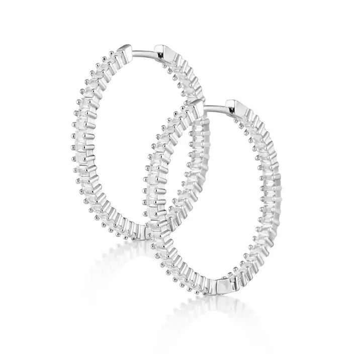 Sahira Radiant Cut Hoop Earrings