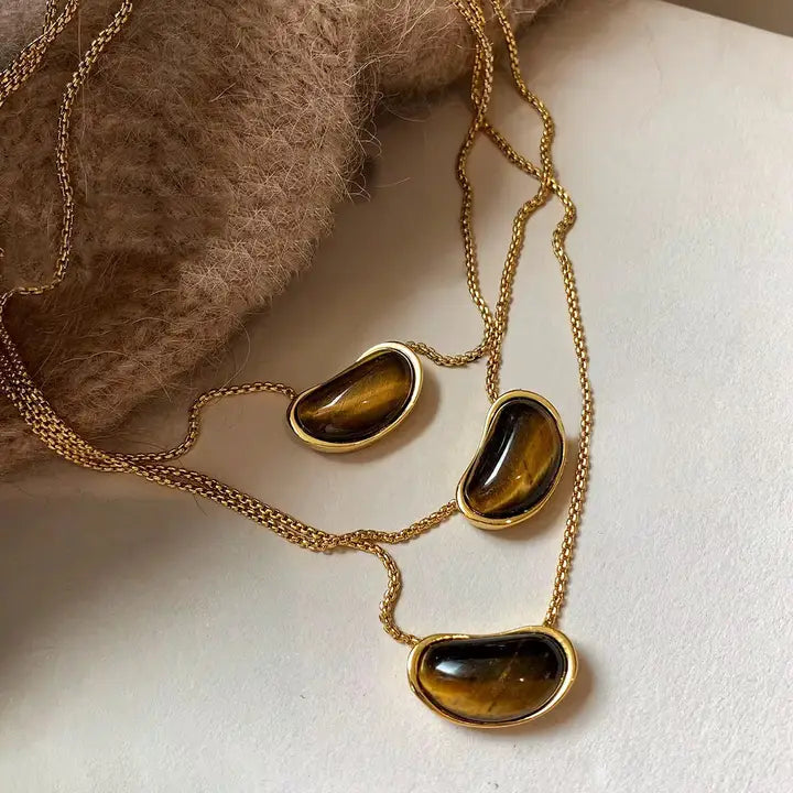 Sahira Angie Tiger Eye Pendant Necklace
