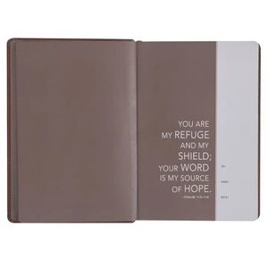 Faux Leather Devotional Bible for Men - Chestnut