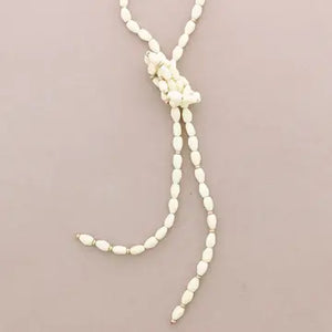 Long Resin Bead Knotted Necklace