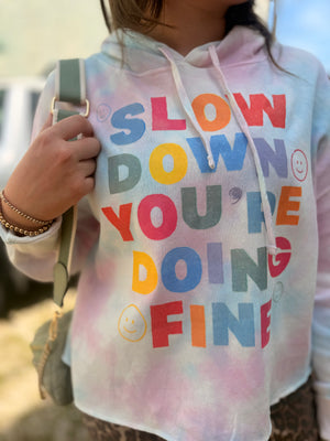 Slow Down Cropped Tie Dye Hoodie
