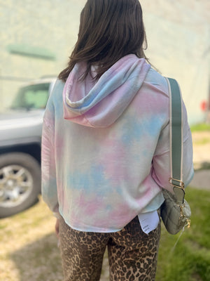 Slow Down Cropped Tie Dye Hoodie