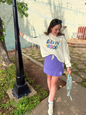 Life Is Good Cream Cropped Hoodie