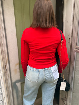 Asymmetrical Knit Long Sleeve Top