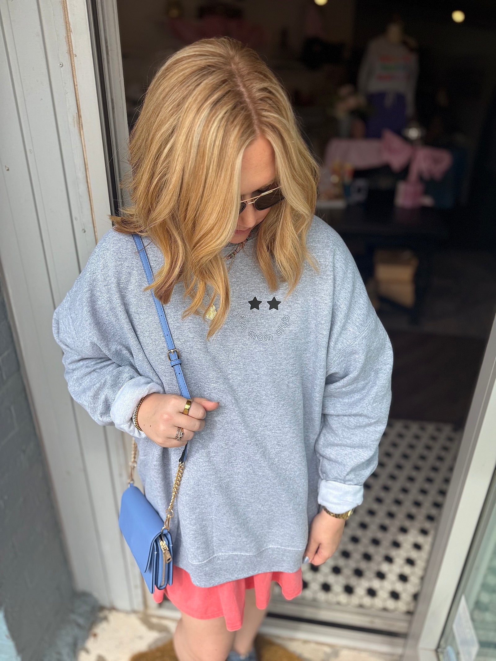 Grey Fun Mom Club Sweatshirt
