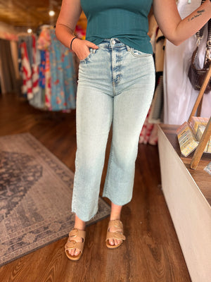 Daze Light Wash Miracle Pleaser Wide Leg Jeans