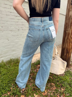 Daze Far Out High Rise Wide Leg Studded Jeans