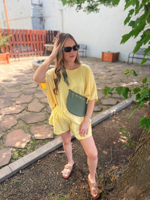 Mono B Yellow Glow Laguna Boatneck Top