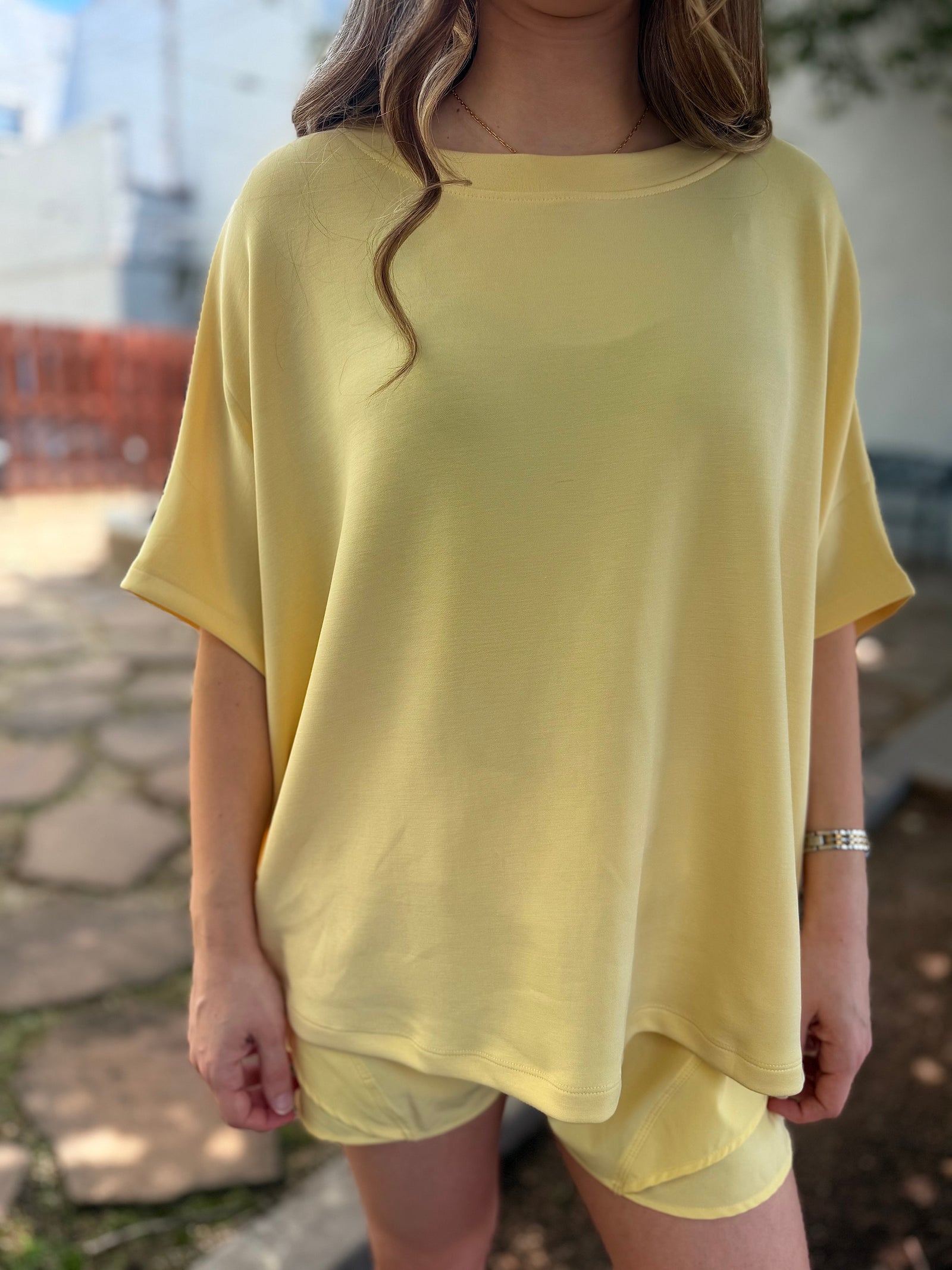 Mono B Yellow Glow Laguna Boatneck Top