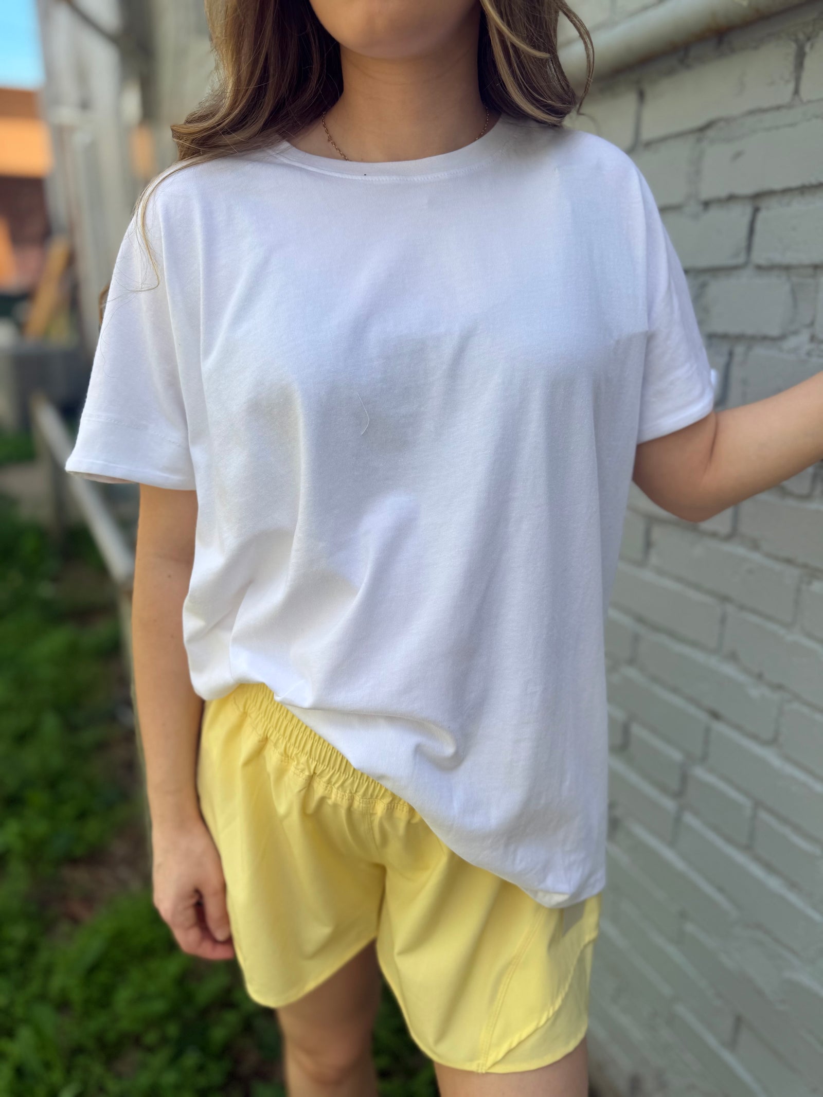 Mono B White Cotton Slouchy Tee