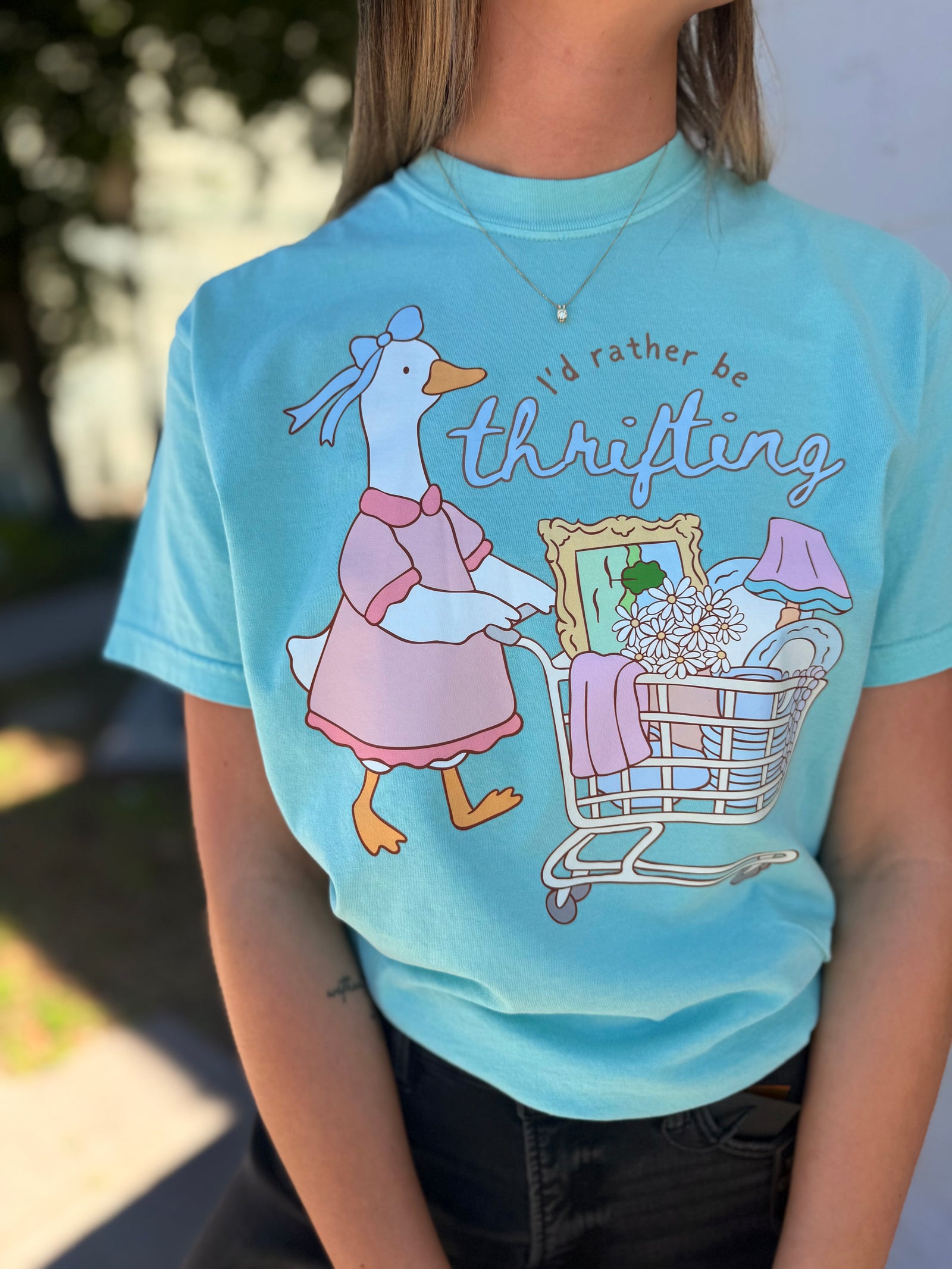 I'd Rather Be Thrifting Goose Graphic Tee