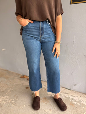 Daze Pleaser High Rise Wide Ankle Jeans