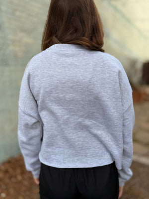 Self Love Gray Cropped Crewneck