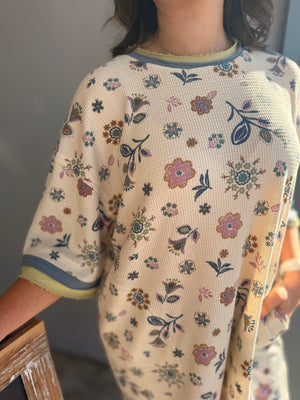 Easel Signature Print Waffle Knit Dress