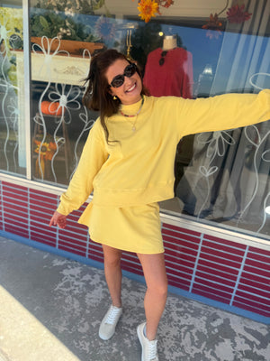 Umgee Lemon Everfleece Waistband Skort