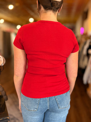 Hyfve Basic Ribbed Short Sleeve Top