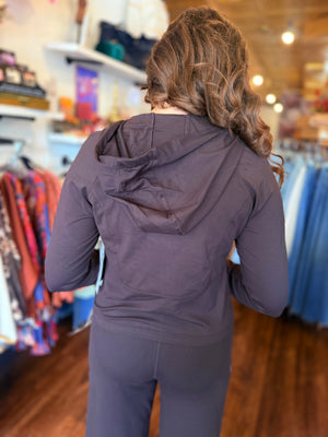 Mono B Coffee Bean Venice Zip Up Hooded Jacket
