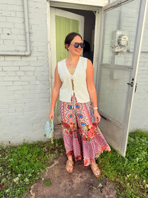 Pol Multi Pattern Woven Wide Leg Pants