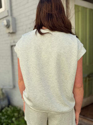 Oddi Grey Scuba Sleeveless Top