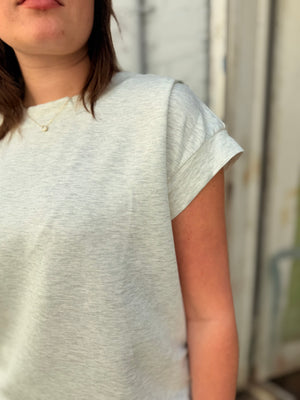 Oddi Grey Scuba Sleeveless Top