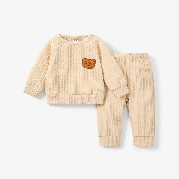 Cream Two Piece Baby Bear Outfit