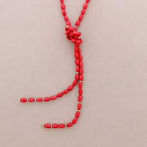 Long Resin Bead Knotted Necklace