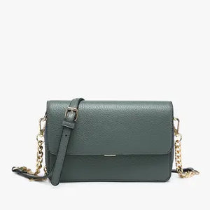Jen & Co Lauryn Flapover Crossbody w/ Chain Strap